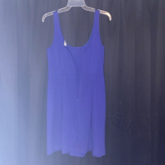 Loft Dark Purple Sleeveless Empire-Waist Pleated Mid-Length Dress sz 4 - Picture 7 of 16